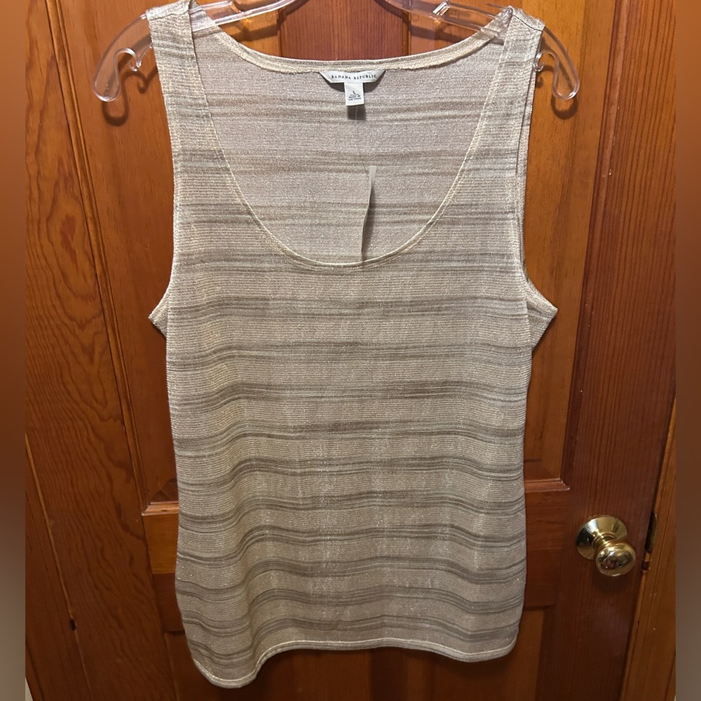 Banana Republic Metallic Striped Tank Top L